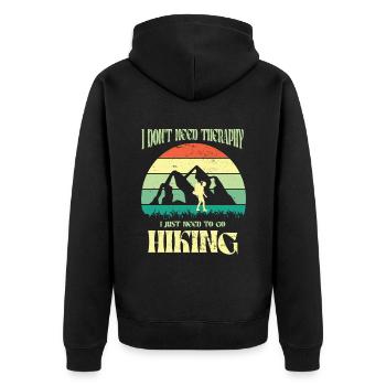 Climbing Climbers Mountains Climbing Wall Kletterdad - Unisex Premium Organic Zip Hoodie - black - Back - Nico (187cm)