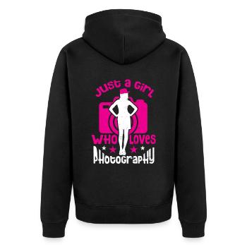 Photographer Photos Photo Cameraman Paparazzo - Unisex Premium Organic Zip Hoodie - black - Back - Nico (187cm)