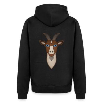 Chèvre Bock Animal Motif Farm avec Chèvre - Veste à capuche bio Premium Unisexe - noir - Dos - Nico (187cm)