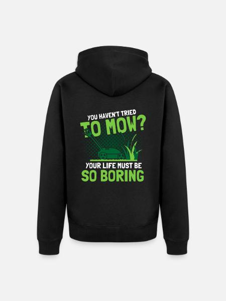 Hobbygärtner Rasen Rasenmäher Geschenk - Unisex Premium Bio Zip Hoodie - Schwarz