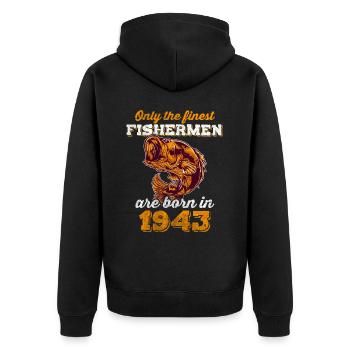 Legendär 79 Jahre alt Geschenk zum 79. Geburtstag - Unisex Premium Bio Zip Hoodie - Schwarz - Hinten - Nico (187cm)