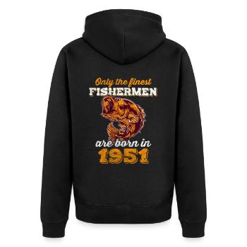 Legendär 71 Jahre alt Geschenk zum 71. Geburtstag - Unisex Premium Bio Zip Hoodie - Schwarz - Hinten - Nico (187cm)
