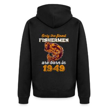 Legendär 73 Jahre alt Geschenk zum 73. Geburtstag - Unisex Premium Bio Zip Hoodie - Schwarz - Hinten - Nico (187cm)