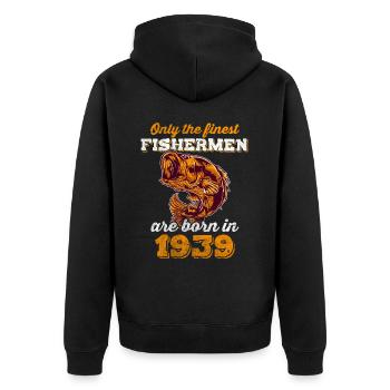 Legendär 83 Jahre alt Geschenk zum 83. Geburtstag - Unisex Premium Bio Zip Hoodie - Schwarz - Hinten - Nico (187cm)
