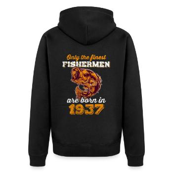 Legendär 85 Jahre alt Geschenk zum 85. Geburtstag - Unisex Premium Bio Zip Hoodie - Schwarz - Hinten - Nico (187cm)