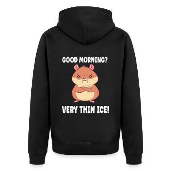 Bonjour? Très minces grouches matinales de glace - Veste à capuche bio Premium Unisexe - noir - Dos - Nico (187cm)