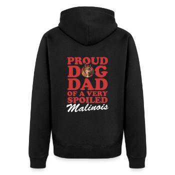 Malinois Dad Belgian Shepherd Gift - Unisex Premium Organic Zip Hoodie - black - Back - Nico (187cm)