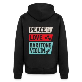 Baritone Violin Instrument Orchestra - Unisex Premium Bio Zip Hoodie - Schwarz - Hinten - Nico (187cm)