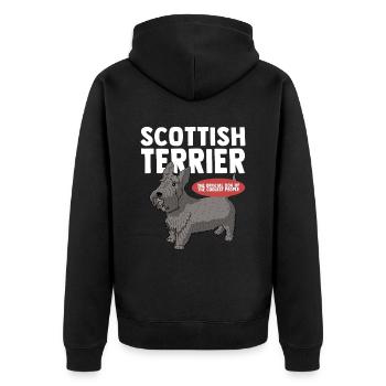 terrier écossais | Cadeau de propriétaire de chien de chien - Veste à capuche bio Premium Unisexe - noir - Dos - Nico (187cm)