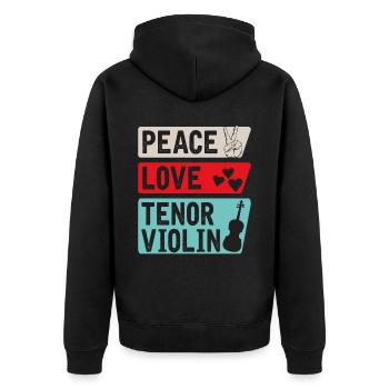 Tenor Violin Musical Instrument Viola - Unisex Premium Bio Zip Hoodie - Schwarz - Hinten - Nico (187cm)