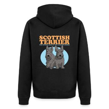 chiens terriers écossais | Cadeau de propriétaire de chien - Veste à capuche bio Premium Unisexe - noir - Dos - Nico (187cm)