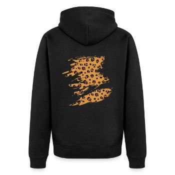 Jaguar Geschenkidee - Unisex Premium Bio Zip Hoodie - Schwarz - Hinten - Nico (187cm)