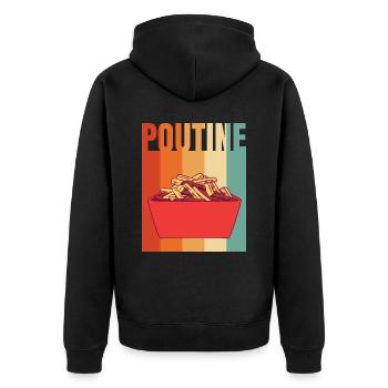 Kanadische Poutine Pommes Frites Mittagessen - Unisex Premium Bio Zip Hoodie - Schwarz - Hinten - Nico (187cm)