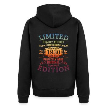 Birthday 1930 Limited Edition Gift Used Cool - Unisex Premium Organic Zip Hoodie - black - Back - Nico (187cm)