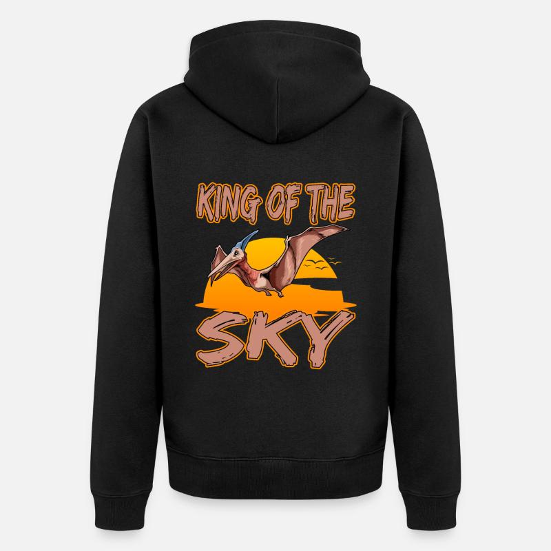 König der Lüfte Pterodactyl Pteranodon - Unisex Premium Bio Zip Hoodie - Schwarz