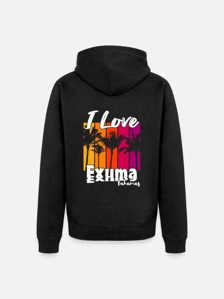 I love Exuma Bahamas - Unisex Premium Organic Zip Hoodie - black