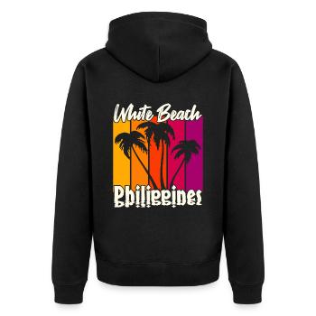 Vintage White Beach Philippines - Veste à capuche bio Premium Unisexe - noir - Dos - Nico (187cm)