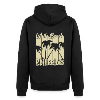 Vintage White Beach Philippines - Veste à capuche bio Premium Unisexe - noir - Dos - Nico (187cm)