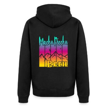 Machu Picchu Pérou - Veste à capuche bio Premium Unisexe - noir - Dos - Nico (187cm)