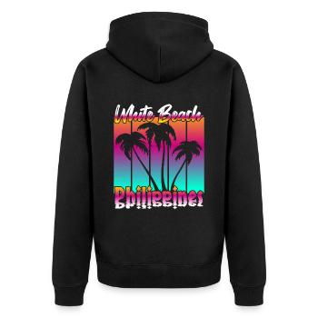 Vintage White Beach Philippines - Veste à capuche bio Premium Unisexe - noir - Dos - Nico (187cm)