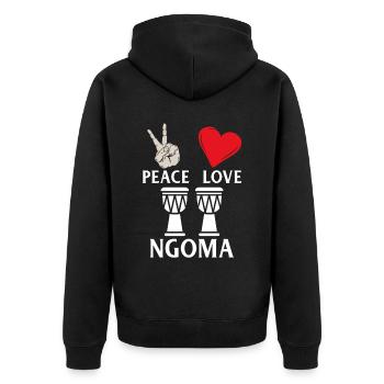 Ngoma Instrument de musique Ngoma Tambour - Veste à capuche bio Premium Unisexe - noir - Dos - Nico (187cm)