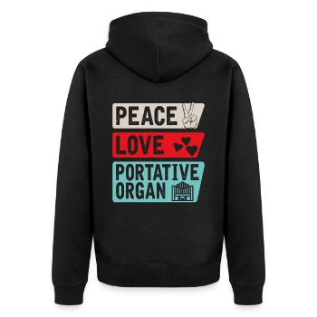 Instrument d’orgue portatif Organetto - Veste à capuche bio Premium Unisexe - noir - Dos - Nico (187cm)