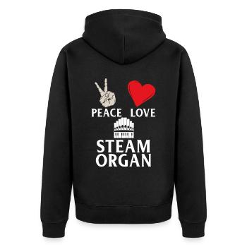 Steam Organ Instrument Calliope Music - Unisex Premium Organic Zip Hoodie - black - Back - Nico (187cm)