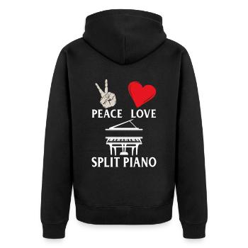 Split Piano Musical Instrument Pianists - Unisex Premium Organic Zip Hoodie - black - Back - Nico (187cm)