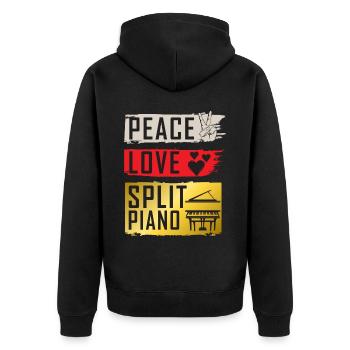 Split Piano Musical Instrument Pianists - Unisex Premium Organic Zip Hoodie - black - Back - Nico (187cm)