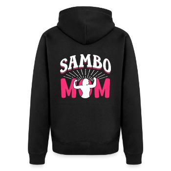 Sambo Mother Training Martial Arts Martial Arts - Unisex Premium Organic Zip Hoodie - black - Back - Nico (187cm)