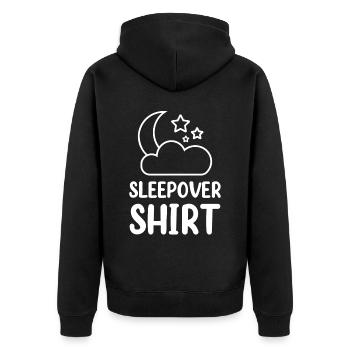 Soirée pyjama Shirt Party Nuitée - Veste à capuche bio Premium Unisexe - noir - Dos - Nico (187cm)
