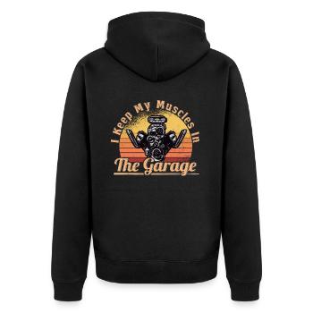 Muscel Car V8 Turbocompresseur Camion Voiture de course - Veste à capuche bio Premium Unisexe - noir - Dos - Nico (187cm)