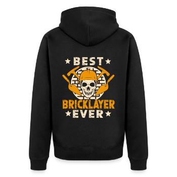 The best bricklayer of all time Masonry - Unisex Premium Organic Zip Hoodie - black - Back - Nico (187cm)