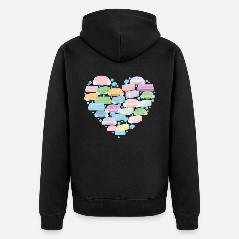 Soap Making Crafting Heart - Unisex Premium Bio Zip Hoodie - Schwarz