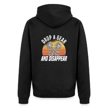 Rennfahrer Rennwagen Tuning Rennsport Motorsport - Unisex Premium Bio Zip Hoodie - Schwarz - Hinten - Nico (187cm)