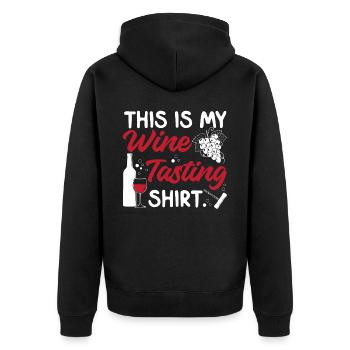 Sommelier Wine Drinking Tasting - Unisex Premium Bio Zip Hoodie - Schwarz - Hinten - Nico (187cm)