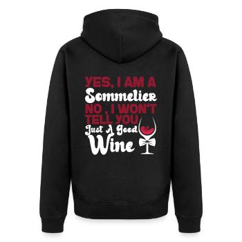 Dégustation de vin de sommelier - Veste à capuche bio Premium Unisexe - noir - Dos - Nico (187cm)