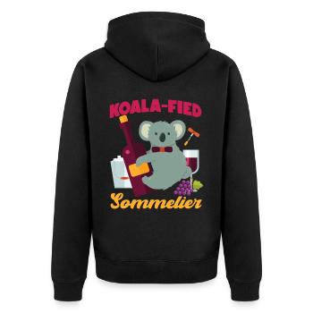 Sommelier Wine Drinking Tasting - Unisex Premium Bio Zip Hoodie - Schwarz - Hinten - Nico (187cm)