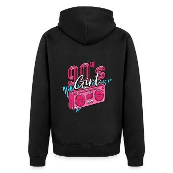 90s 90s Girl - Unisex Premium Organic Zip Hoodie - black - Back - Nico (187cm)