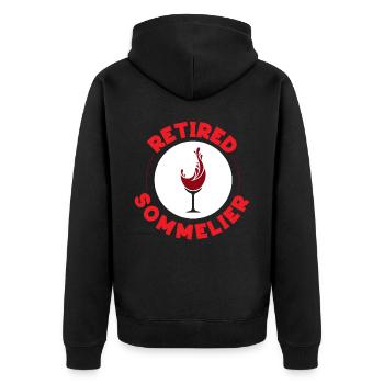 Sommelier Wine Drinking Tasting - Unisex Premium Bio Zip Hoodie - Schwarz - Hinten - Nico (187cm)