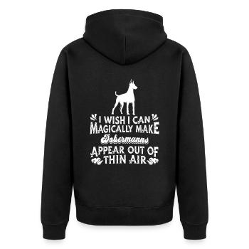 Doberman Dog - Unisex Premium Organic Zip Hoodie - black - Back - Nico (187cm)