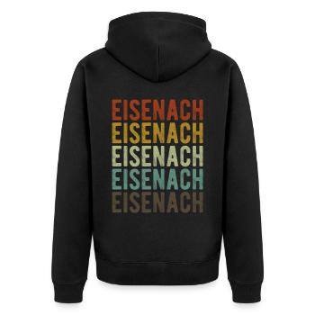 Eisenach Stadt Retro Vintage - Unisex Premium Bio Zip Hoodie - Schwarz - Hinten - Nico (187cm)