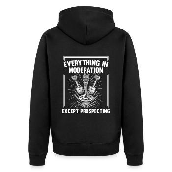 Prospecteur - Veste à capuche bio Premium Unisexe - noir - Dos - Nico (187cm)