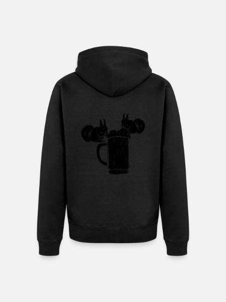 Funny squirrel, funny squirrel that - Unisex Premium Organic Zip Hoodie - black
