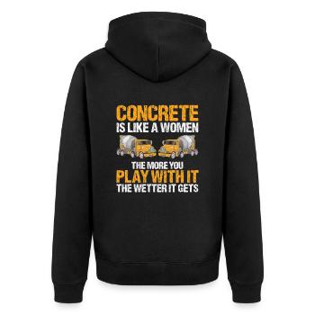 Concrete builder design for construction workers and construction site - Unisex Premium Organic Zip Hoodie - black - Back - Nico (187cm)