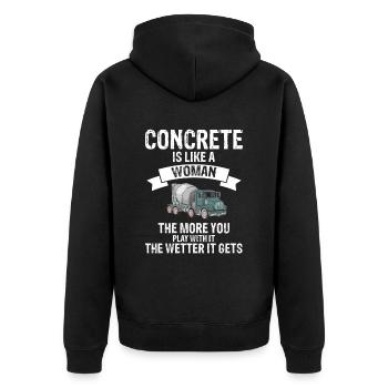 Concrete builder design for construction workers and construction site - Unisex Premium Organic Zip Hoodie - black - Back - Nico (187cm)