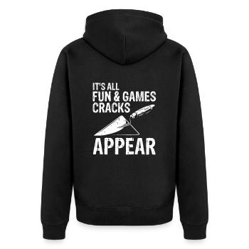 Concrete builder design for construction workers and construction site - Unisex Premium Organic Zip Hoodie - black - Back - Nico (187cm)