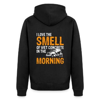 Concrete builder design for construction workers and construction site - Unisex Premium Organic Zip Hoodie - black - Back - Nico (187cm)