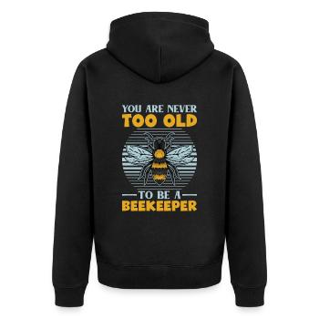 Bees honey bee beekeeper beekeeper gift - Unisex Premium Organic Zip Hoodie - black - Back - Nico (187cm)
