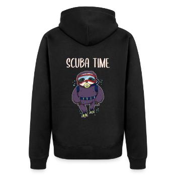 Scuba Diving Sloth Lazy Animal Diving I Gift - Unisex Premium Organic Zip Hoodie - black - Back - Nico (187cm)